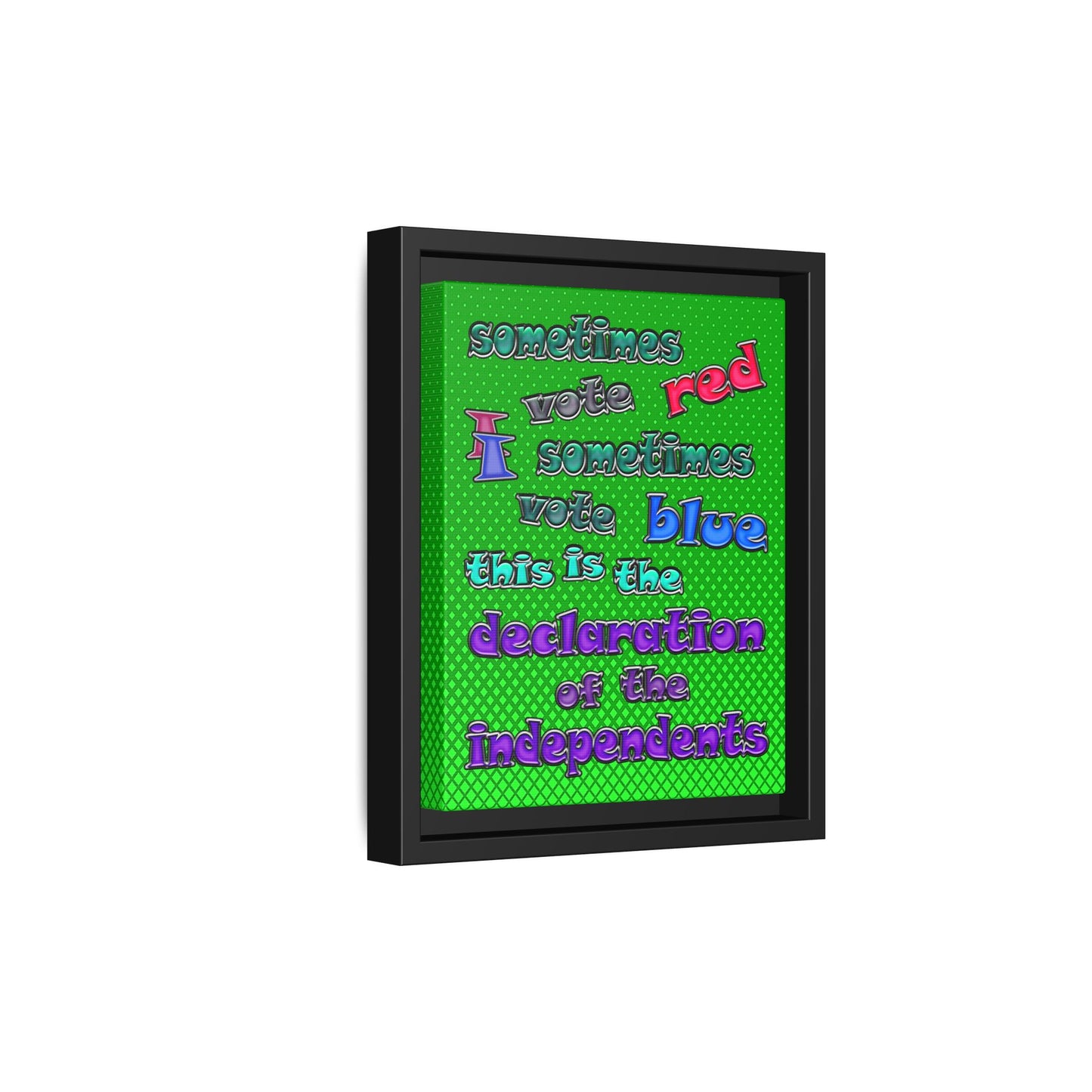 declaration of the independents - framed canvas art (logo green)