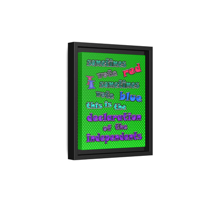 declaration of the independents - framed canvas art (logo green)