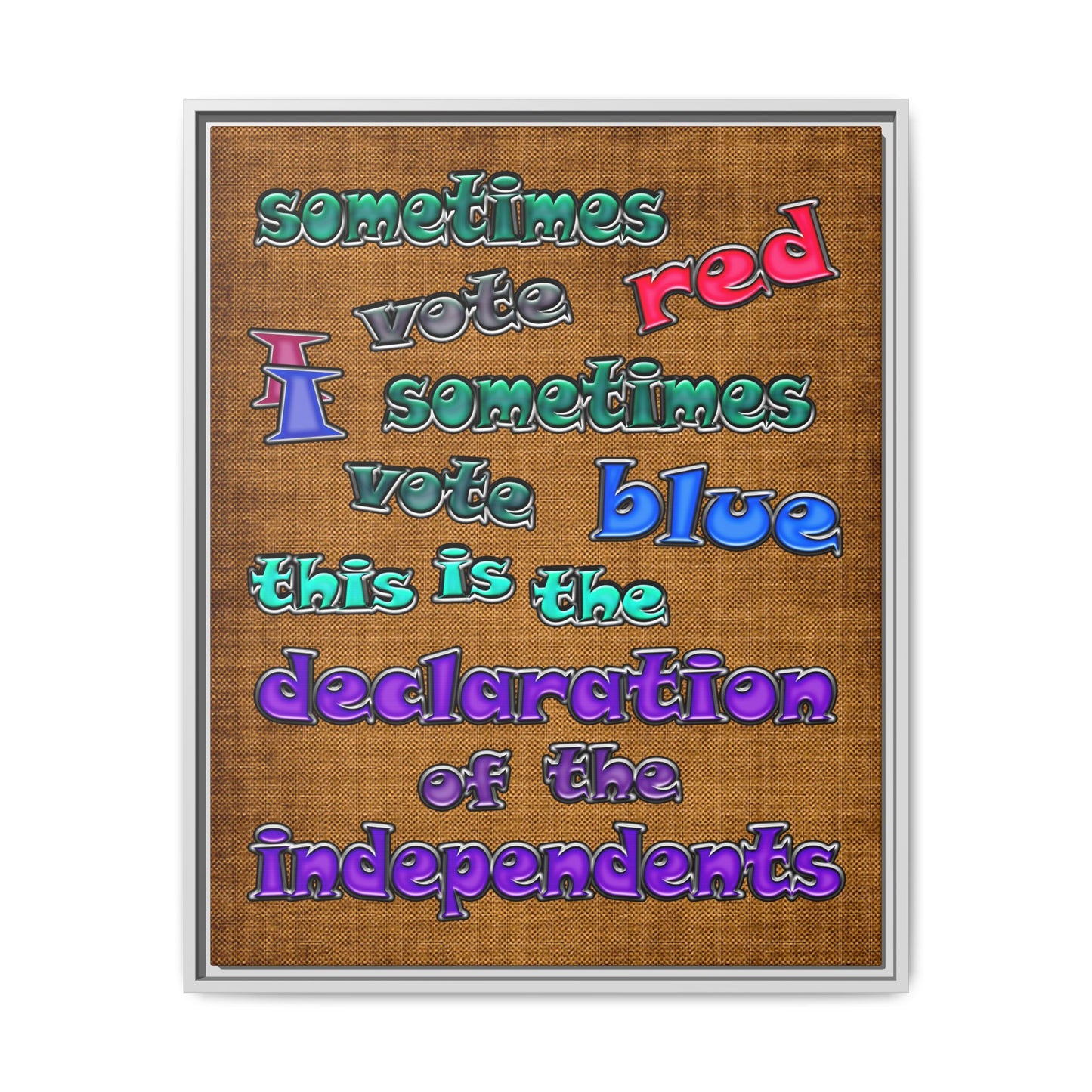 declaration of the independents - framed canvas art (brown papyrus)