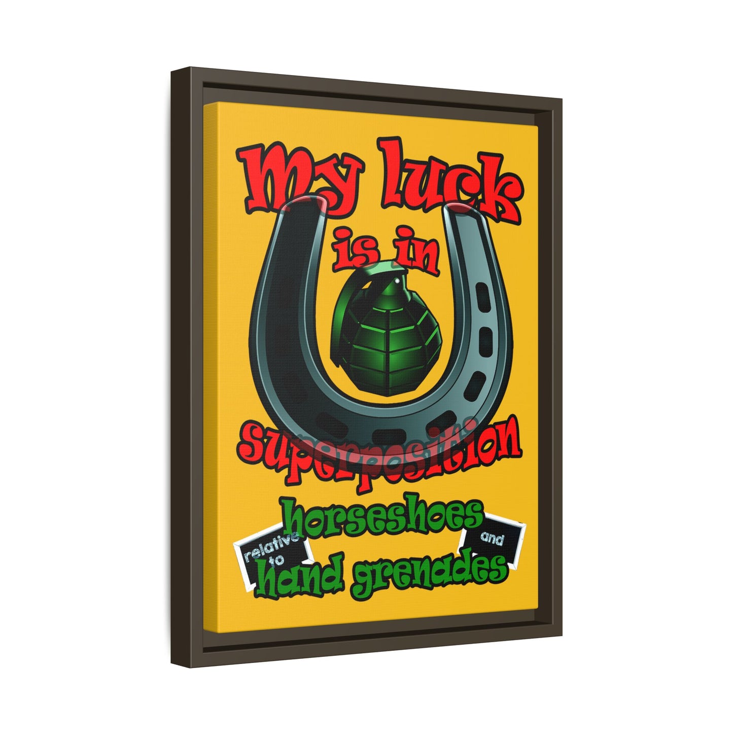 my luck - framed canvas art (yellow)
