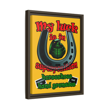 my luck - framed canvas art (yellow)