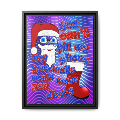 santa's shoes - framed canvas art (purple wave)