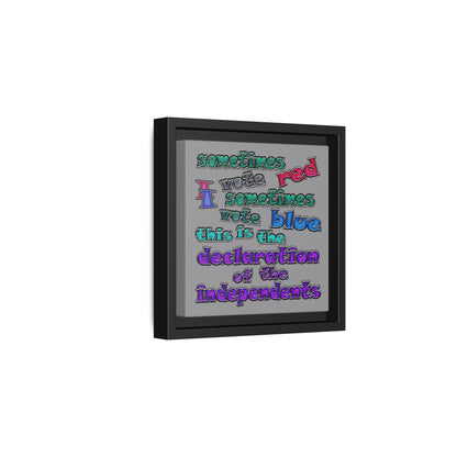 declaration of the independents - framed canvas art (grey)