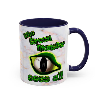 green monster - Accent Mug (white marble)
