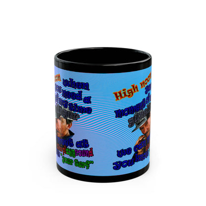 high noon - Black Mug (light blue-purple wave)