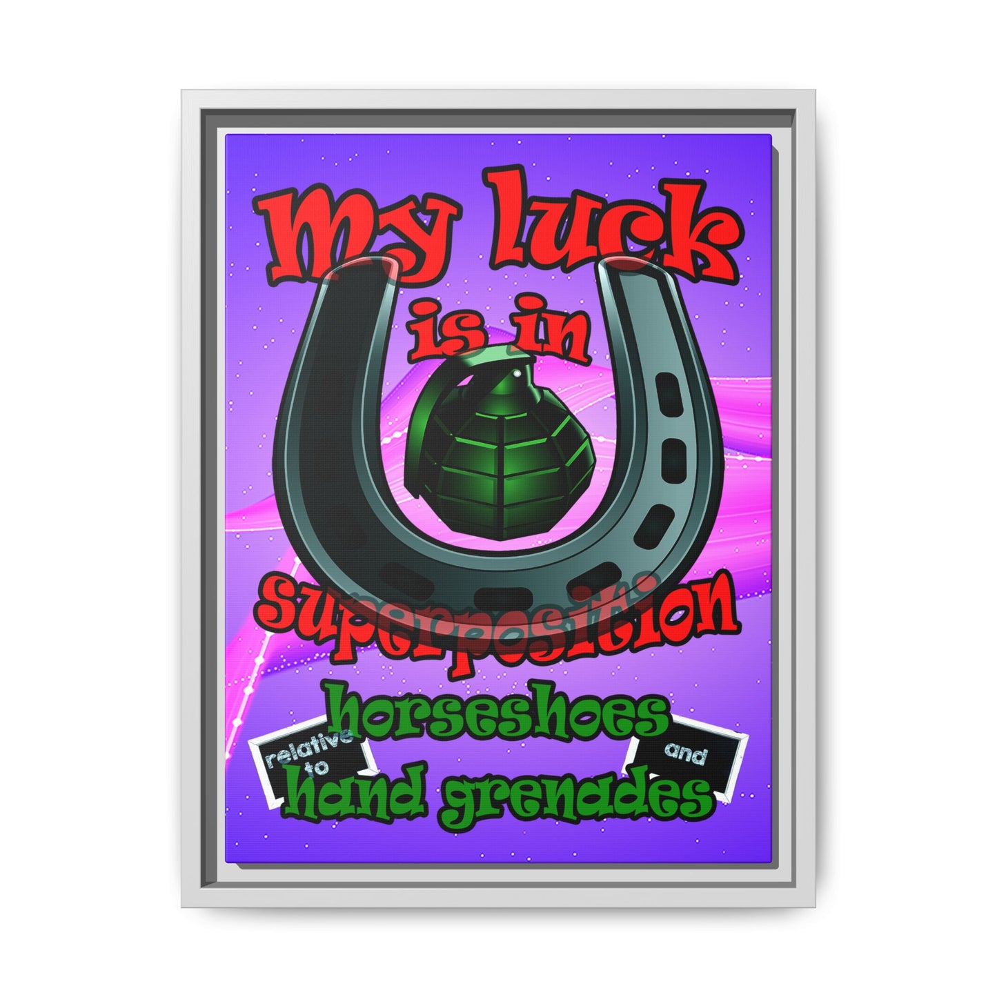 my luck - framed canvas art (purple-pink wave)
