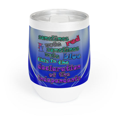 declaration of the independents - Chill Wine Tumbler (blue-white wave)