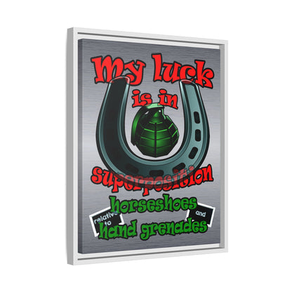 my luck - framed canvas art (brushed nickel)