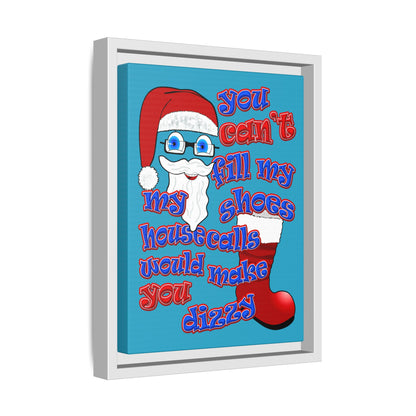 santa's shoes - framed canvas art (turquoise)
