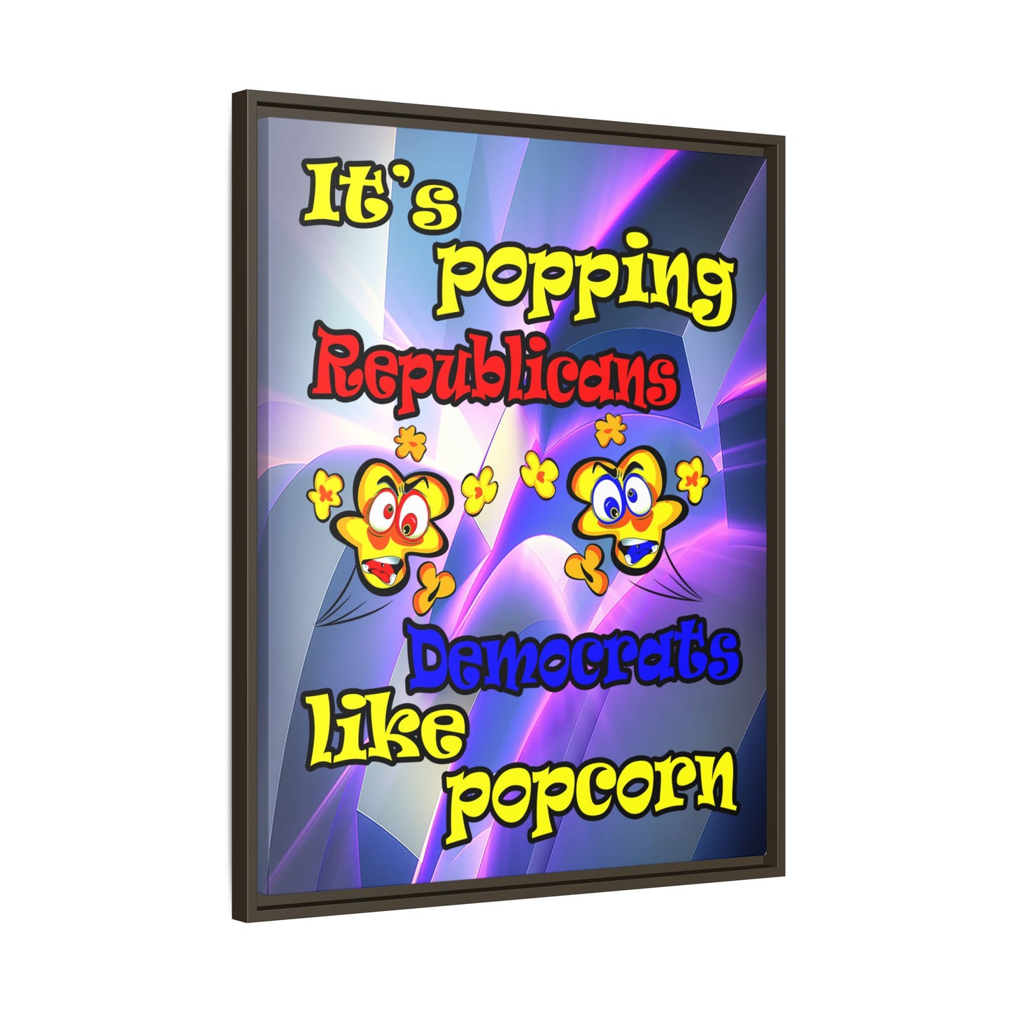 popping like popcorn - framed canvas art (grey-pink wave)