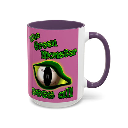 green monster - Accent Mug (light pink)