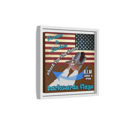 shoot for the stars - framed canvas art (brown)
