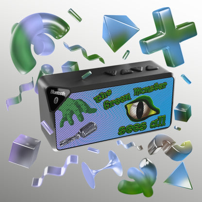 green monster - Jabba Bluetooth Speaker (light blue-purple wave)