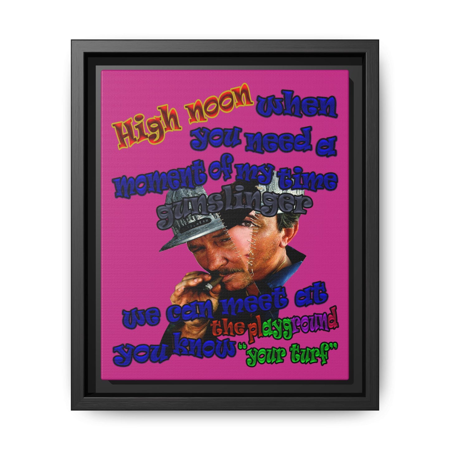 high noon - framed canvas art (pink)