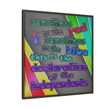 declaration of the independents - framed canvas art (rainbow split)