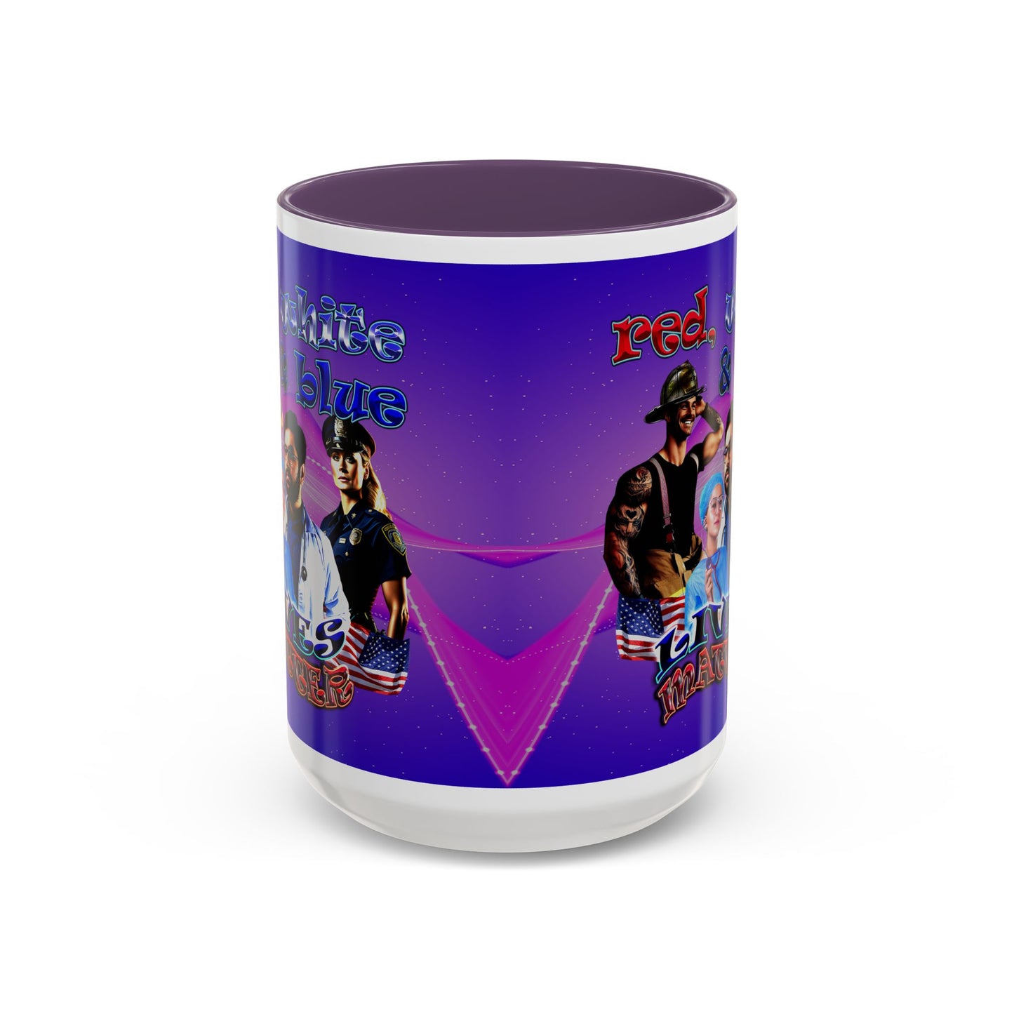 rw&b lives matter - Accent Mug (purple-pink wave)
