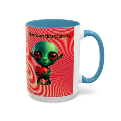 I don't care that your grey - Accent Mug (yellow-orange wave)