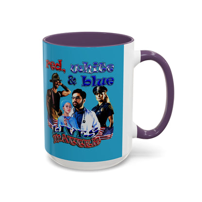 rw&b lives matter - Accent Mug (turquoise)