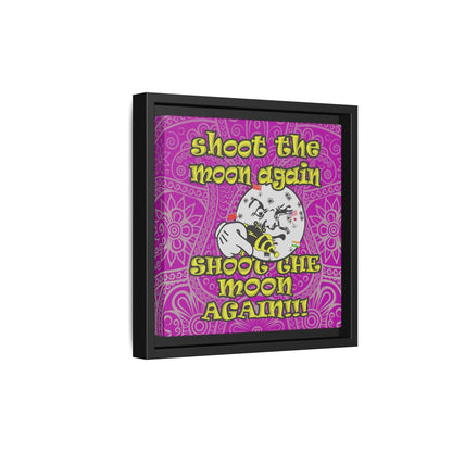 shoot the moon again - framed canvas art (pink swirl)