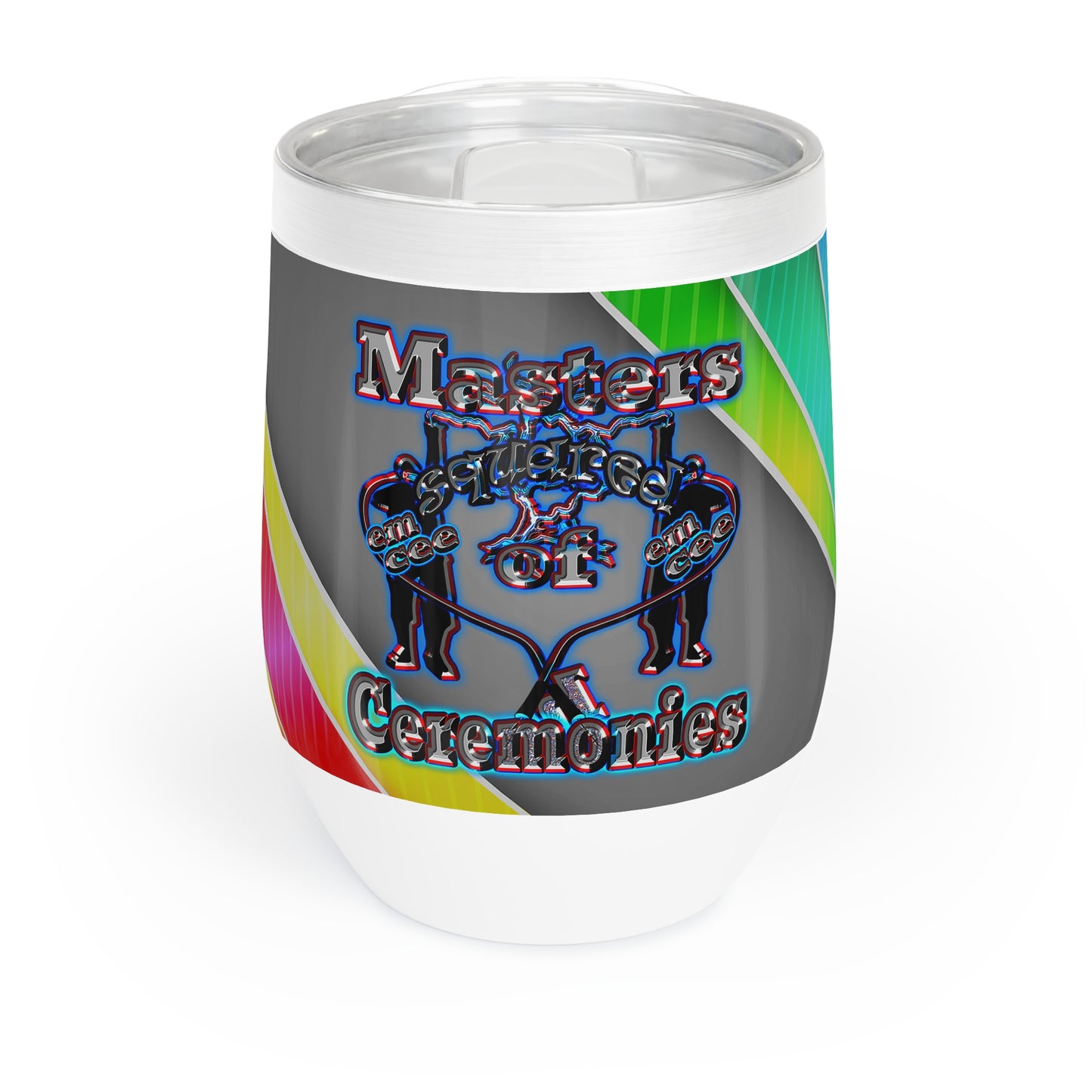 em cee squared - Chill Wine Tumbler (rainbow split)