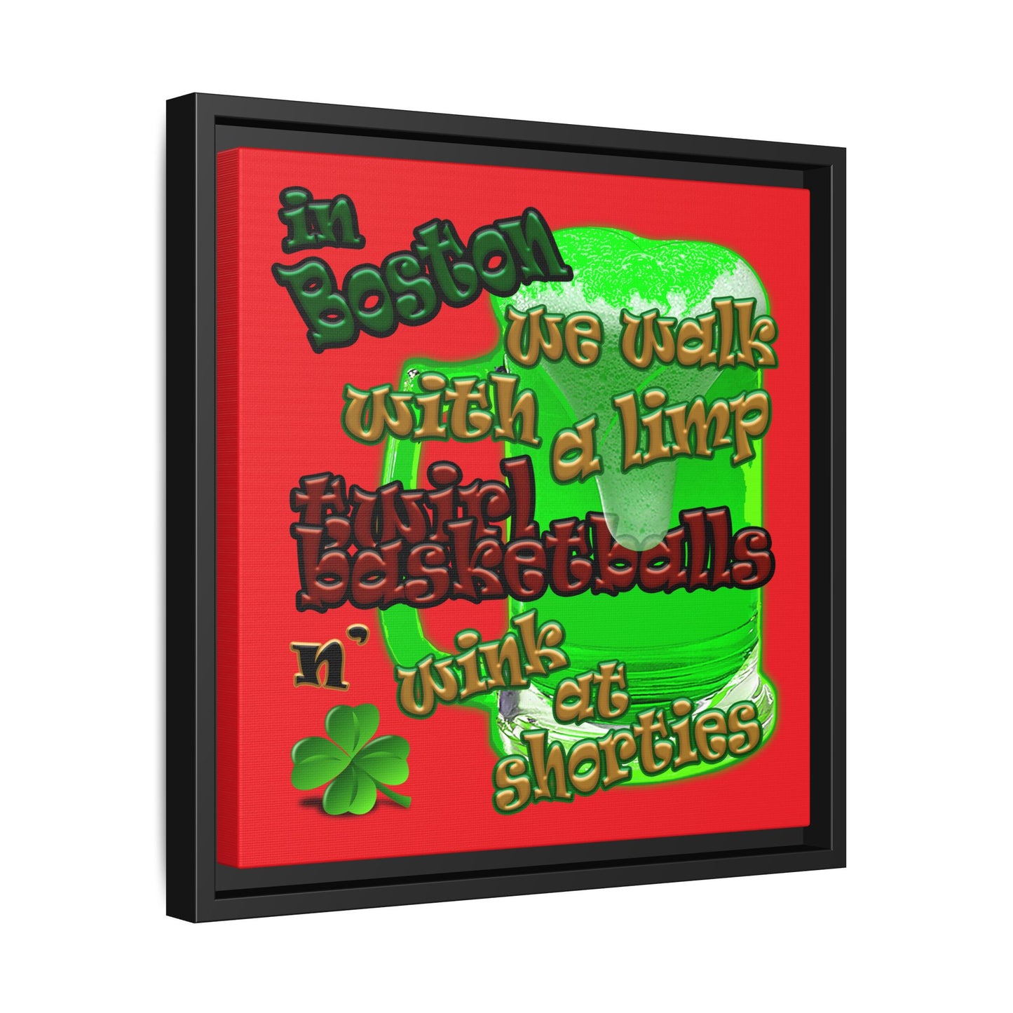celtics logo - framed canvas art (red)
