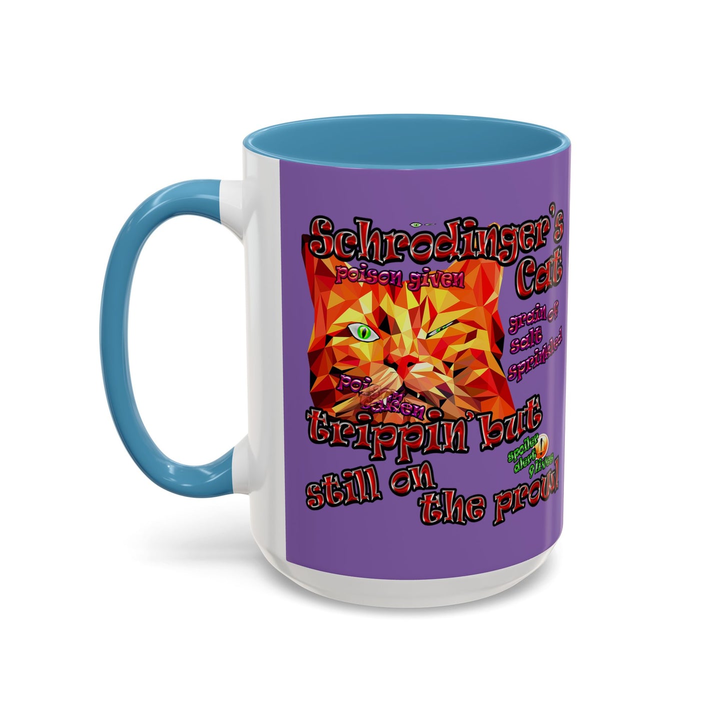 schrodinger's cat - Accent Mug (light purple)