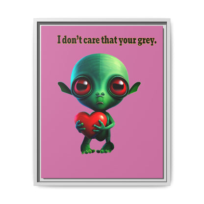 I don't care that your grey - framed canvas art (light pink)