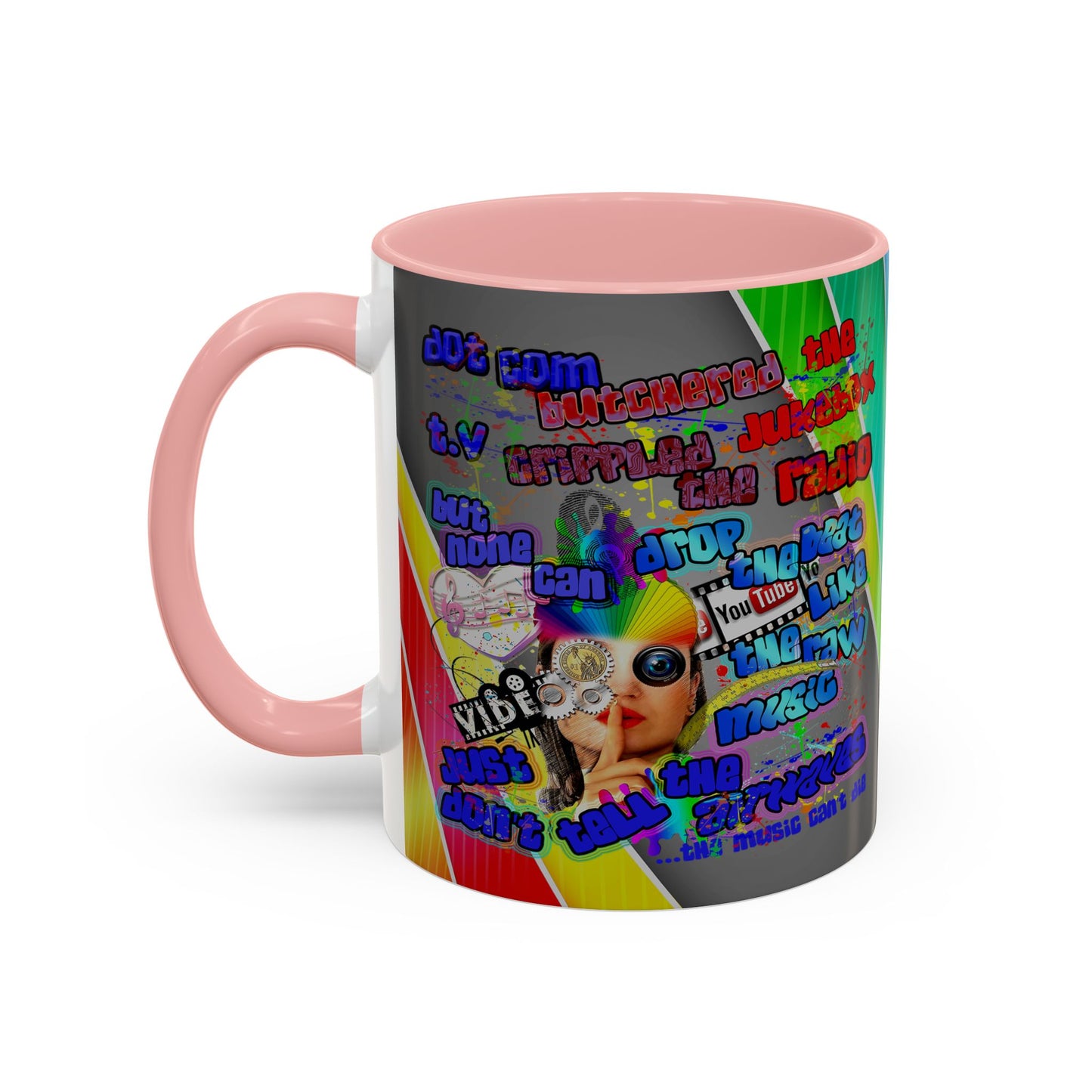 drop the beat - Accent Mug (rainbow split)