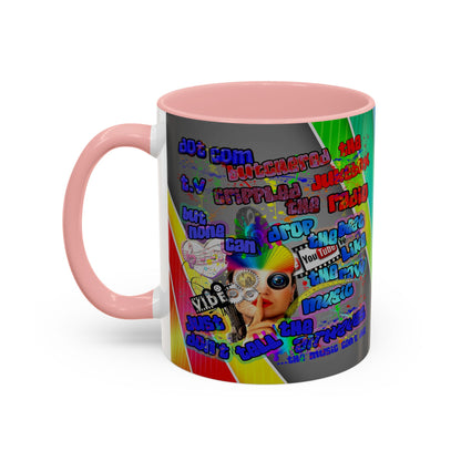 drop the beat - Accent Mug (rainbow split)