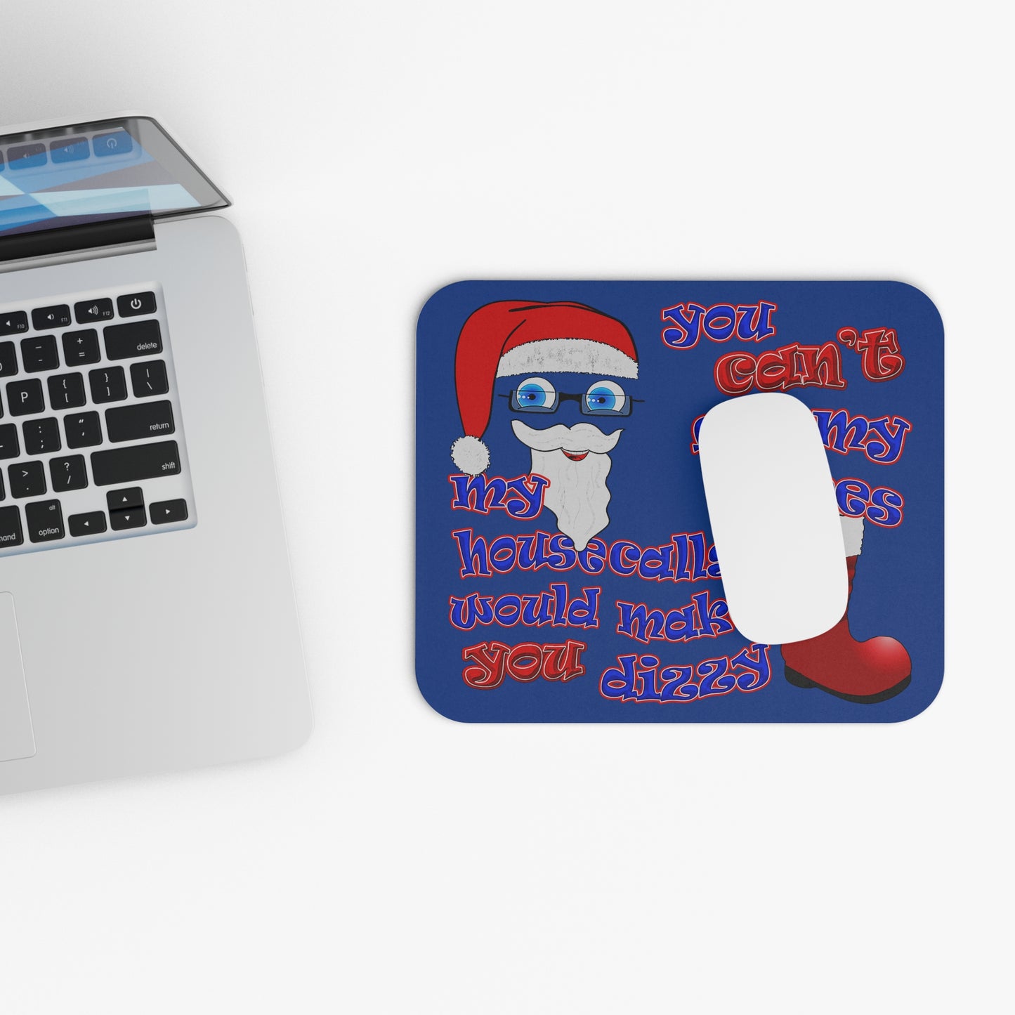 santa's shoes - Mouse Pad (Rectangle) (dark blue)