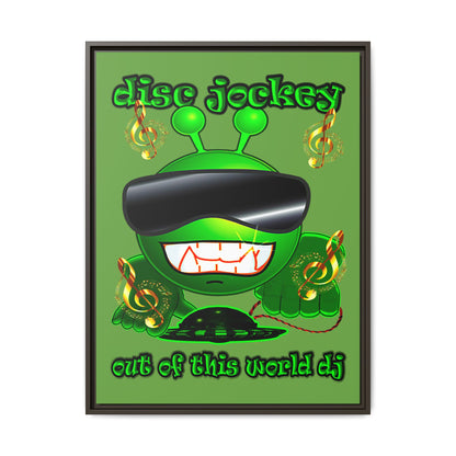 disc jockey - framed canvas art (green)