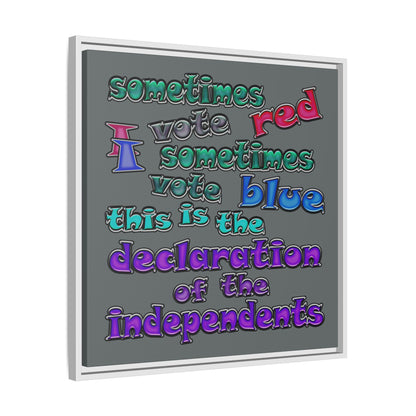 declaration of the independents - framed canvas art (dark grey)
