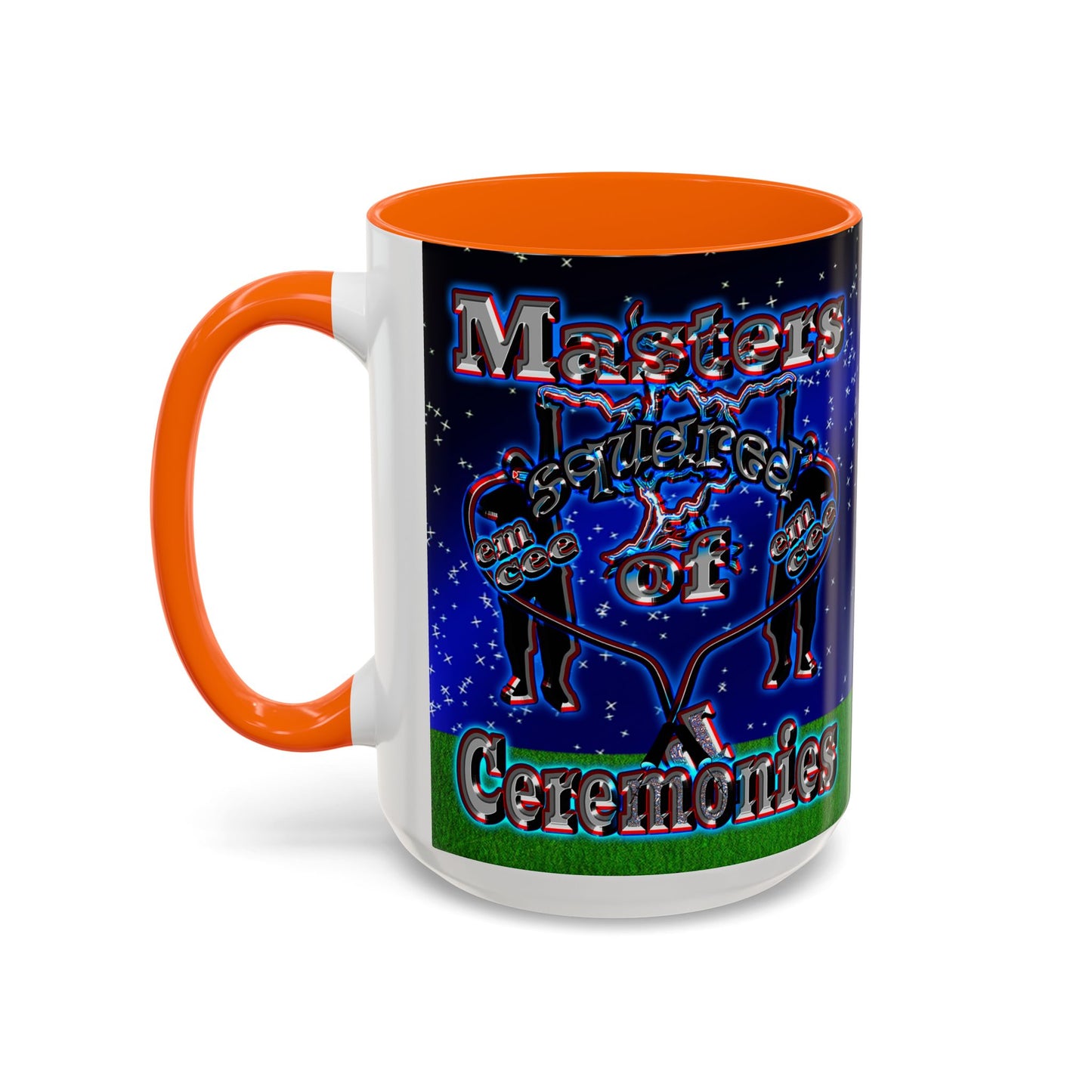 em cee squared - Accent Mug ('snoops' background)