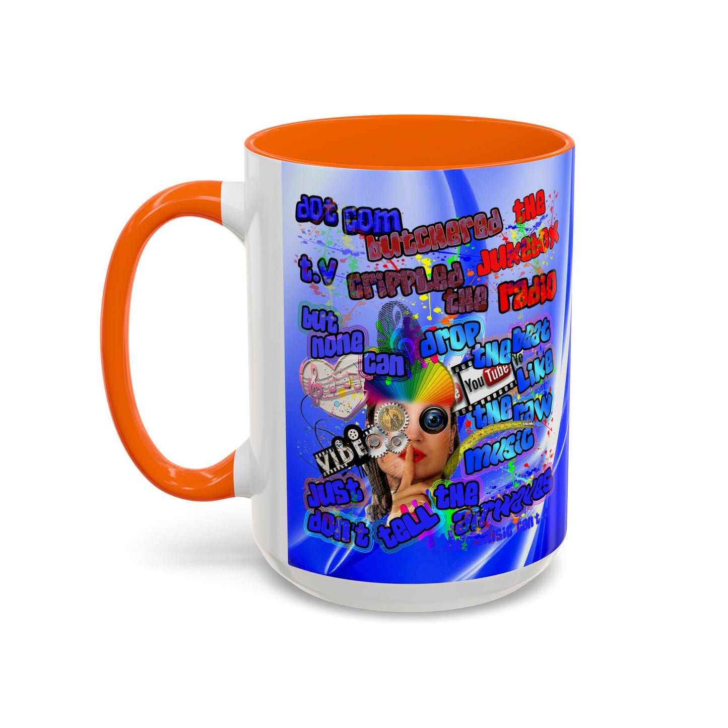 drop the beat - Accent Mug (blue-white wave)