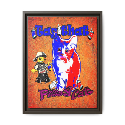 tag that - framed canvas art (burnt orange)