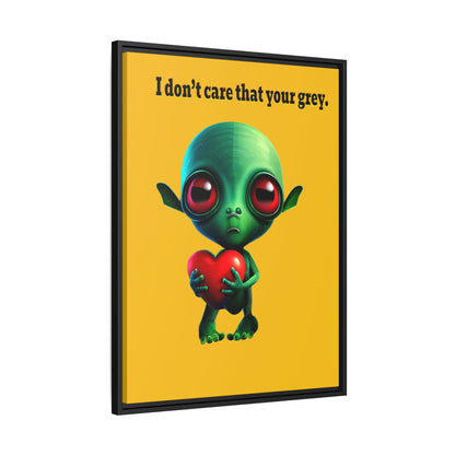 I don't care that your grey - framed canvas art (yellow)