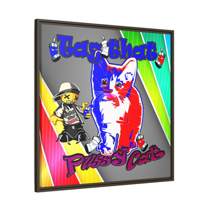 tag that - framed canvas art (rainbow split)