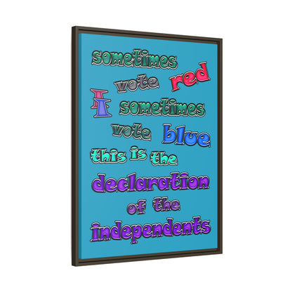 declaration of the independents - framed canvas art (turquoise)