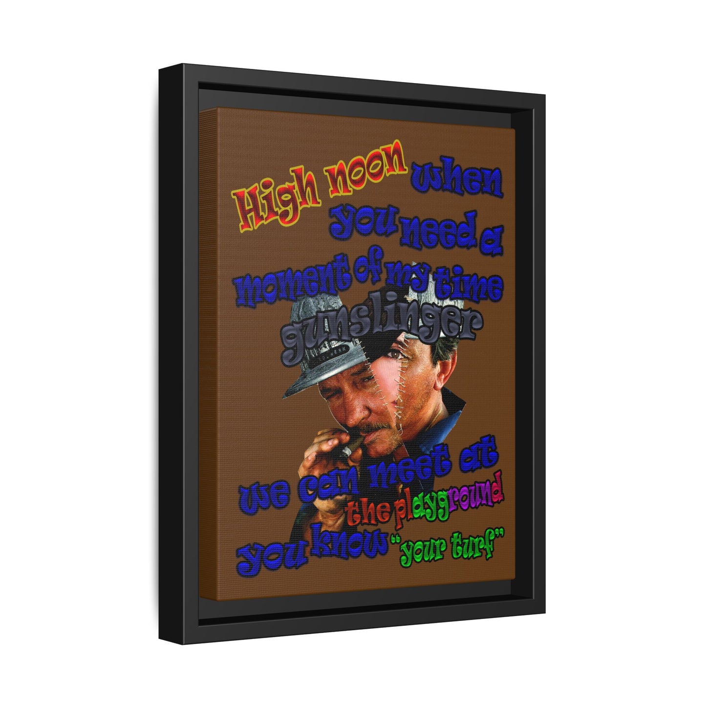 high noon - framed canvas art (brown)