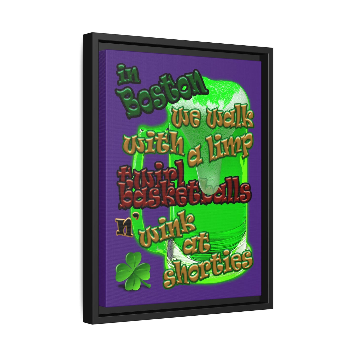 celtics logo - framed canvas art (purple)