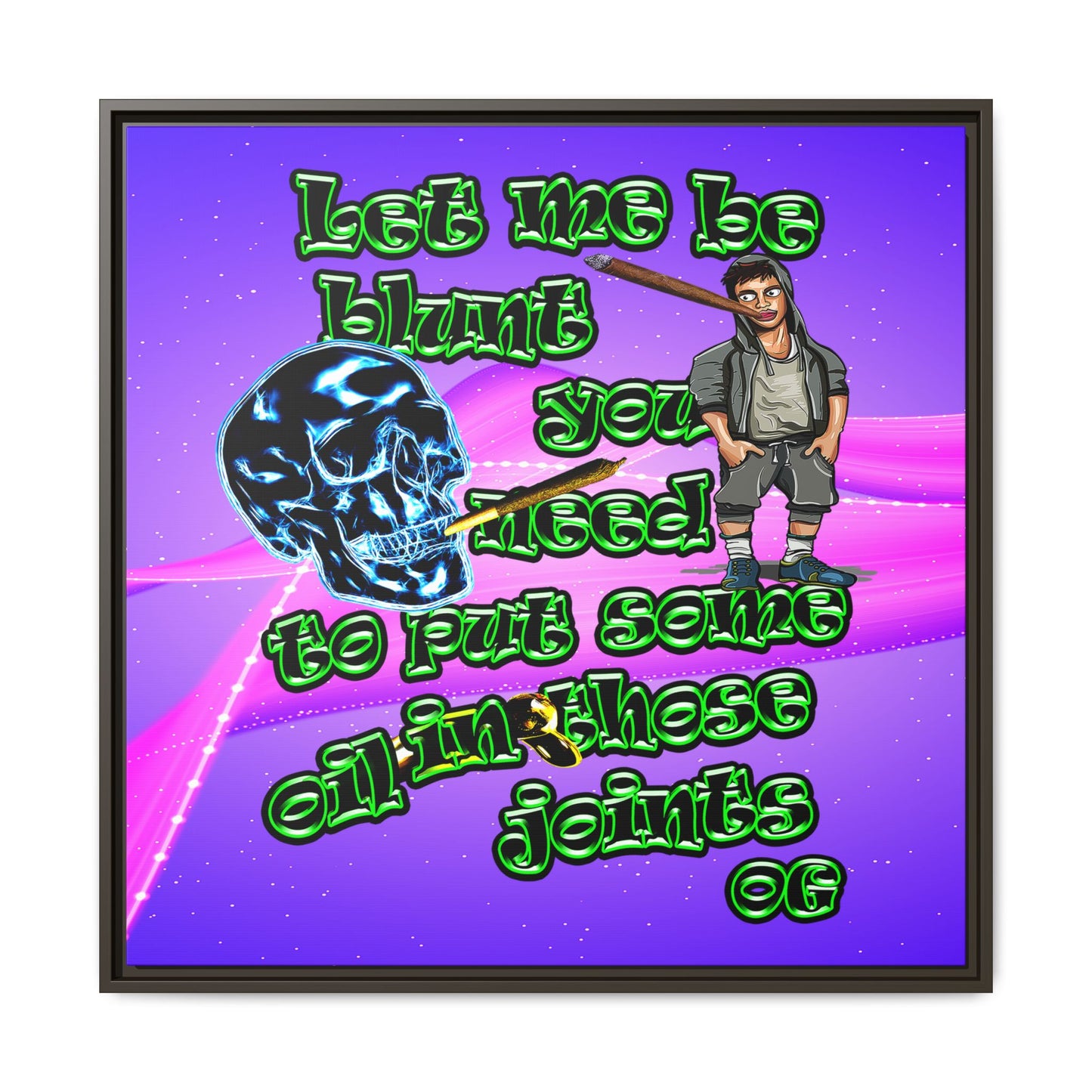 og - framed canvas art (purple-pink wave)