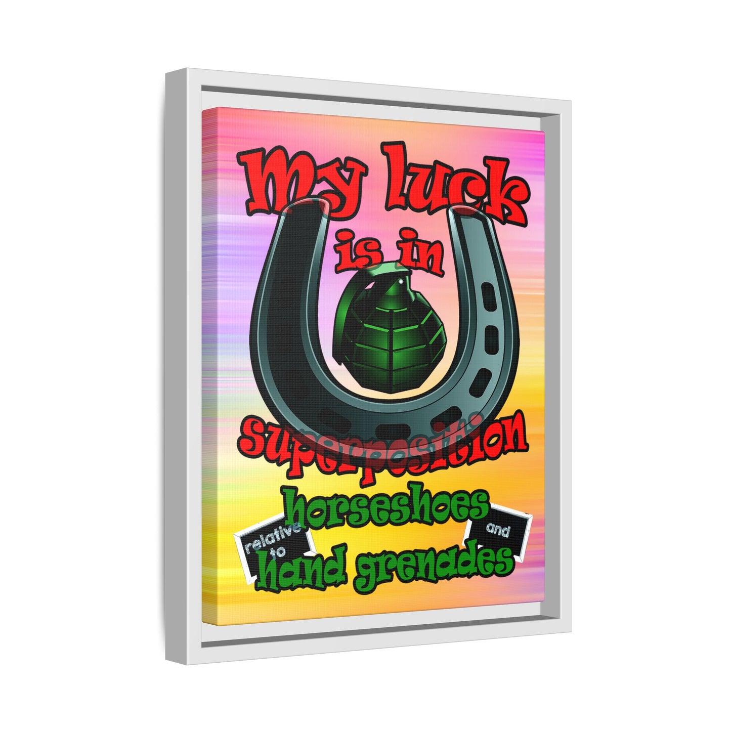 my luck - framed canvas art (color blur)