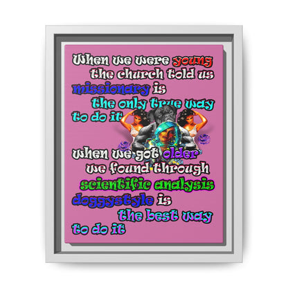 doggystyle - framed canvas art (light pink)