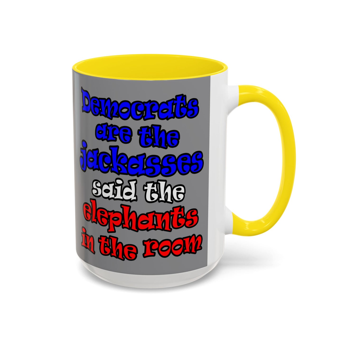 donkeys and elephants - Accent Mug (grey)