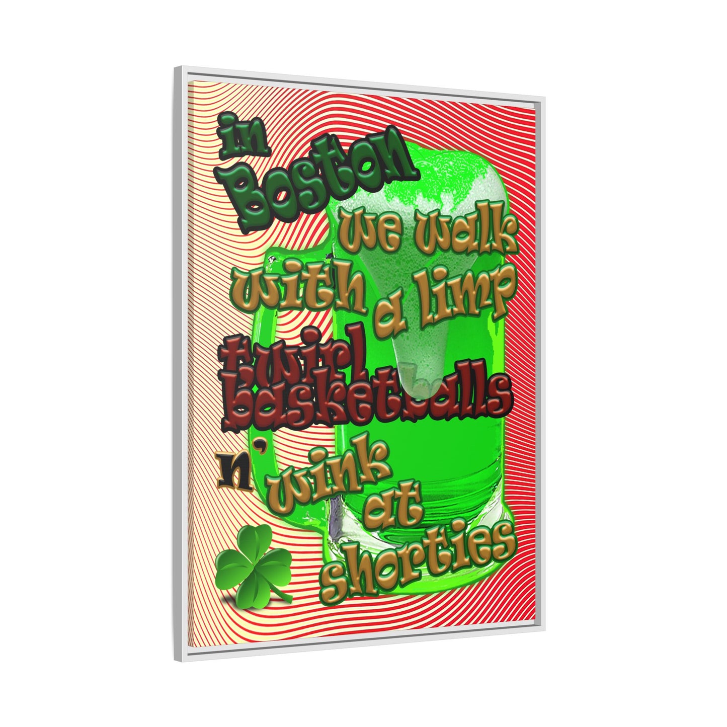 celtics logo - framed canvas art (yellow-orange wave)