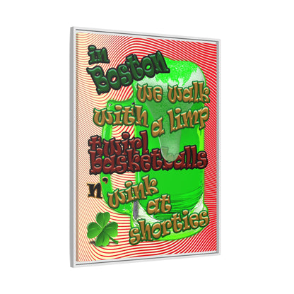 celtics logo - framed canvas art (yellow-orange wave)