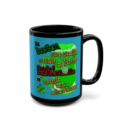 celtics logo - Black Mug (turquoise)