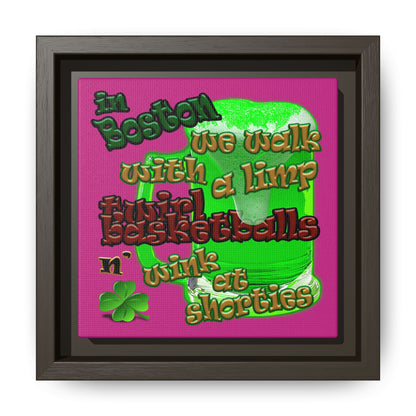 celtics logo - framed canvas art (pink)