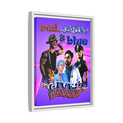 rw&b lives matter - framed canvas art (purple-pink wave)