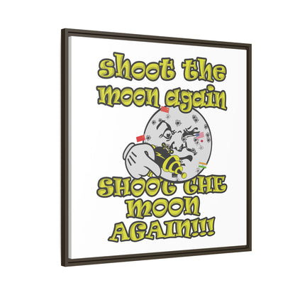 shoot the moon again - framed canvas art (white)
